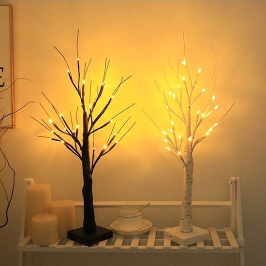 Lichtboom - Kerstboom met LED lampjes - Decoratie Lichtboom - USB/Batterij Bediening - Warm wit - Kerstverlichting - Kerstdecoratie - 60cm — afbeelding 4