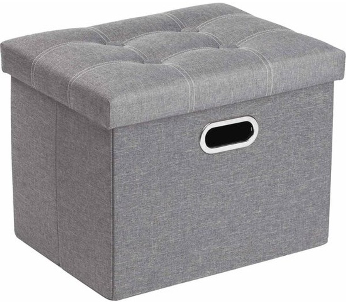 Opklapbare Bank met Opbergruimte voor Hal, Woonkamer en Slaapkamer - Stevige Zitting, Tot 130 kg, 43 x 33 x 33 cm (Lichtgrijs)