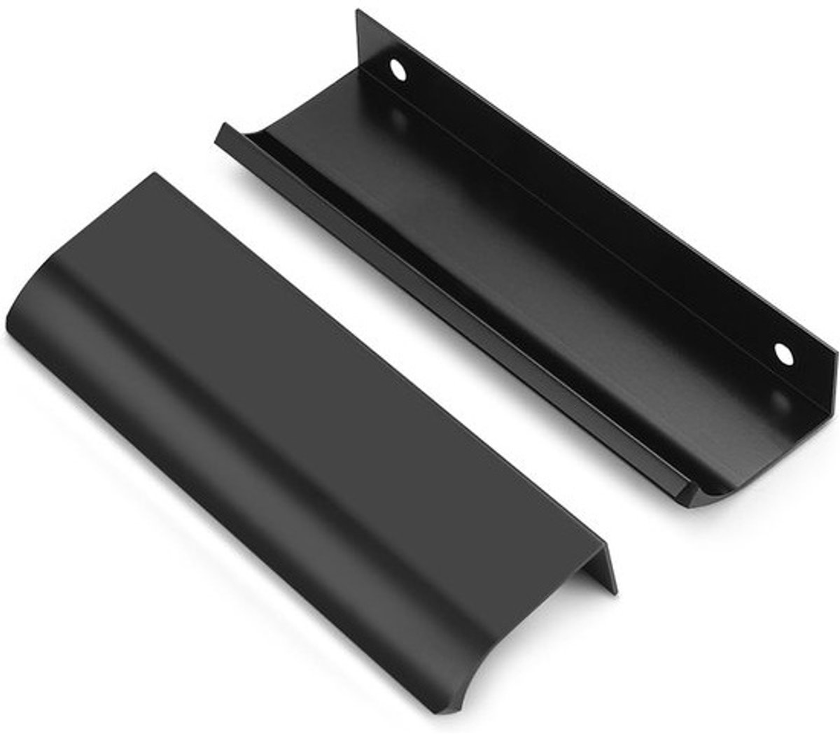SnelShoppen - 6 Stuks Keukenhandgrepen Zwart 128mm Gatenafstand Verborgen Kastgrepen Aluminium Legering Lengte 150mm Ideaal voor Keuken en Meubels