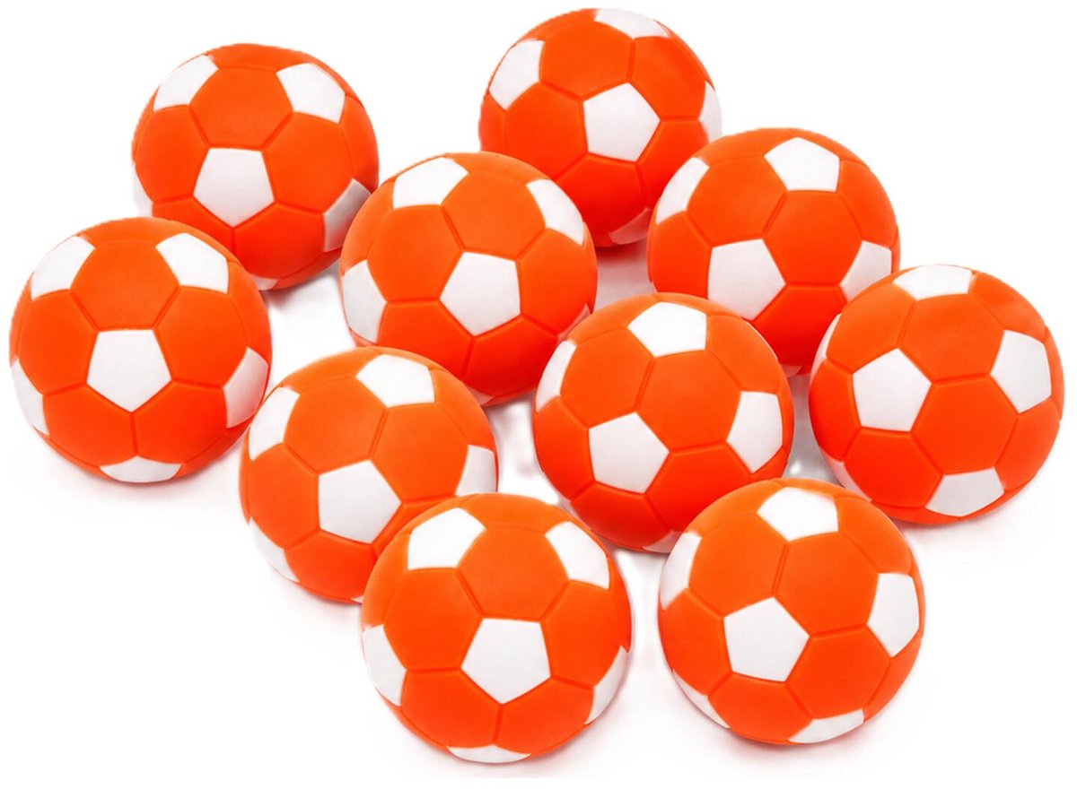Bellatio Decorations Tafelvoetbal balletjes - 5x stuks - oranje - D32 mm - mini voetballetjes - reserve ballen