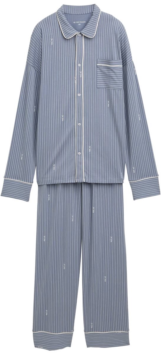 Tom Tailor Pyjamaset met gestreept patroon - blue-medium-vertical stripe