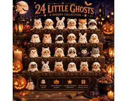 Ulisem - Little Ghosts Halloween Aftelkalender 24 Dagen - Halloween Decoratie - Spooky Verrassing - Aftellen Naar Halloween - Met 24 Kleine Geest Figuren - Vanaf 1 Oktober - Voor Feest En Seizoensdecoratie
