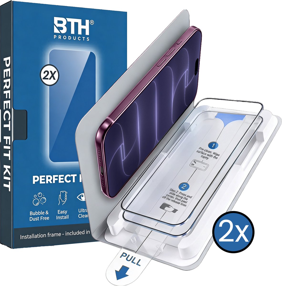 Screenprotector - Geschikt voor Apple iPhone 18 Pro Max - 2 Stuks - Met Installatie Frame - Perfect Fit Kit - Gehard Glas - Beschermglas - Exacte Uitlijning - Tempered Glass - Screen Protector - Case Friendly - Eenvoudig Aanbrengen