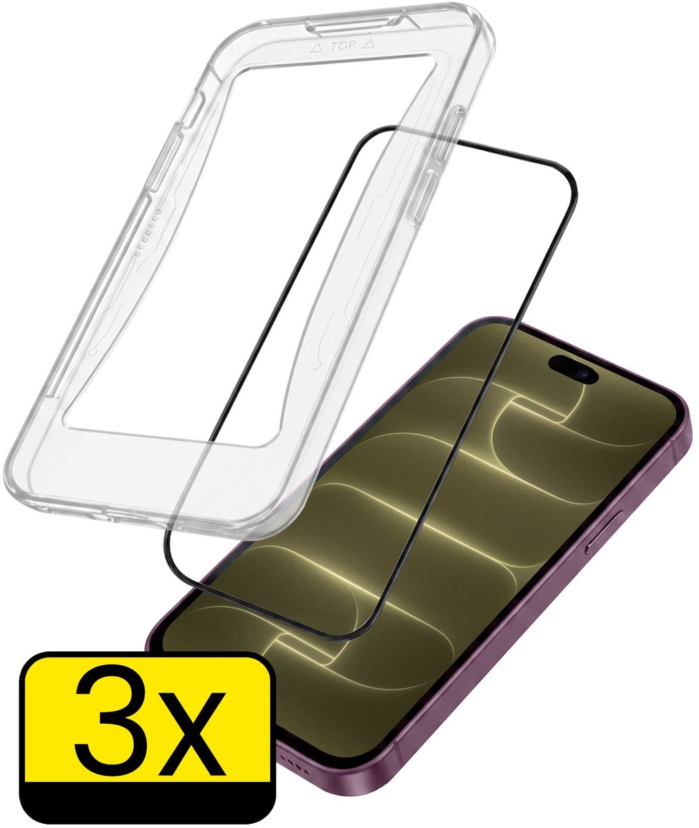 Screenprotector - Geschikt voor Apple iPhone 18 Pro - 3 Stuks - Met Installatie Kit - Beschermglas - Gehard Glas - Tempered Glass - Screen Protector