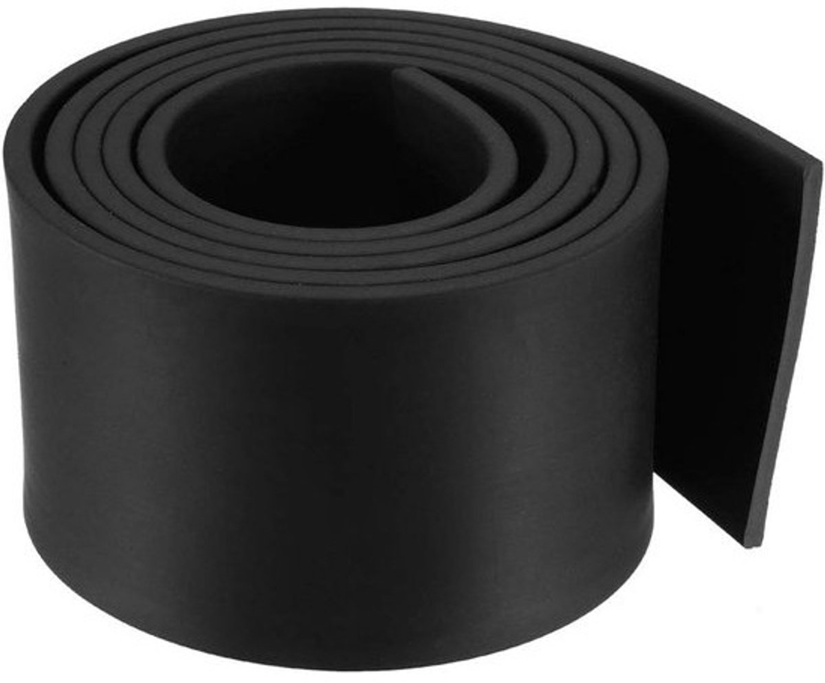 Zware Rechthoekige Elastieksnor 50mm Breed 3mm Dik 1 Meter Zwart - Sterk Rubberen Band