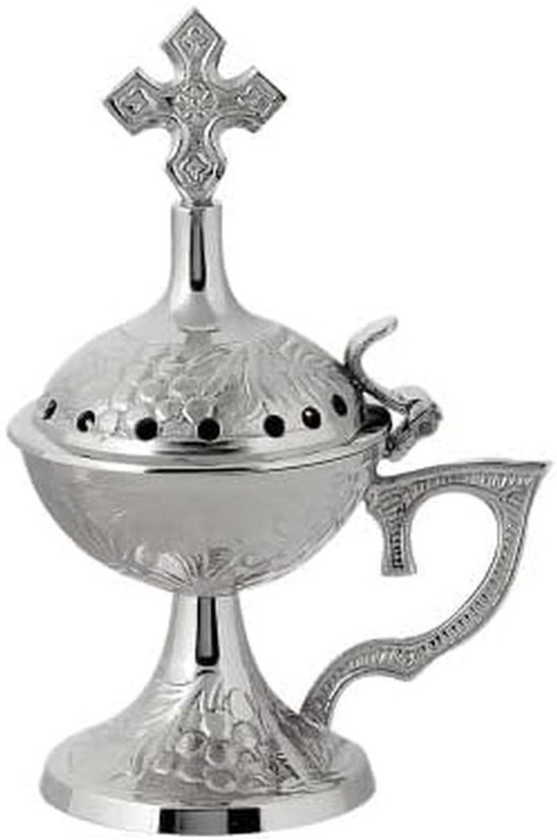 Griekse Orthodoxe Wierookbrander Censer Zilverkleurig Altaar Accessoire