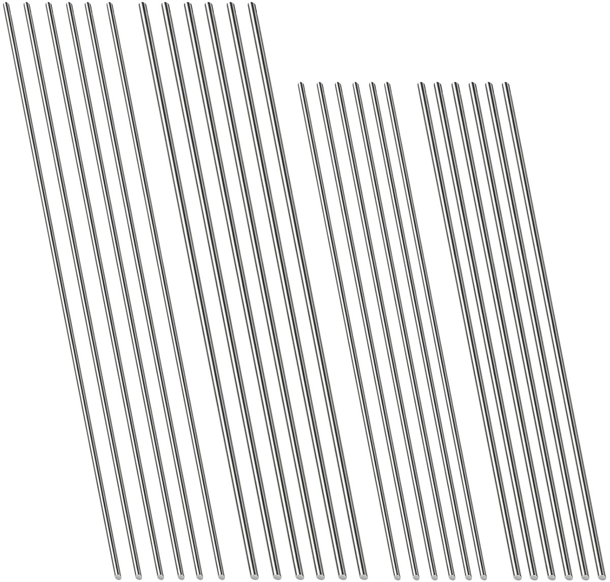 Roestvrijstalen staven, metalen staven, 2 mm x 300 mm, metalen staven om te knutselen, rond staal 304 roestvrij staal, massieve ronde staaf, ronde staaf voor doe-het-zelf handwerk