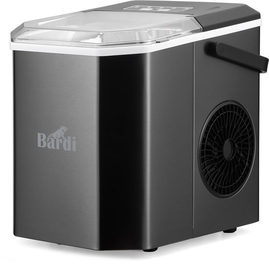 Bardi 1.3L Deluxe IJsblokjesmachine Square – IJsblokmaker Inclusief Luxe Thermosbeker en IJsschep – 9 Blokjes in 8 Minuten – RVS — afbeelding 2