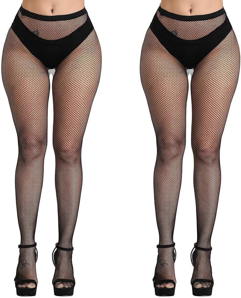 Modieuze Visnet 2-delige Panty Kousen met Hoge Taille en Elastische Pasvorm voor Dames
