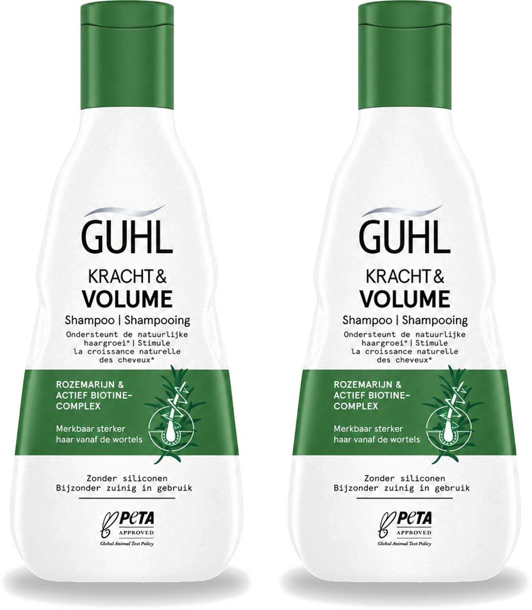 2 x Guhl – Shampoo – Kracht & Volume – 250 ml - Voordeelverpakking - 2 stuks