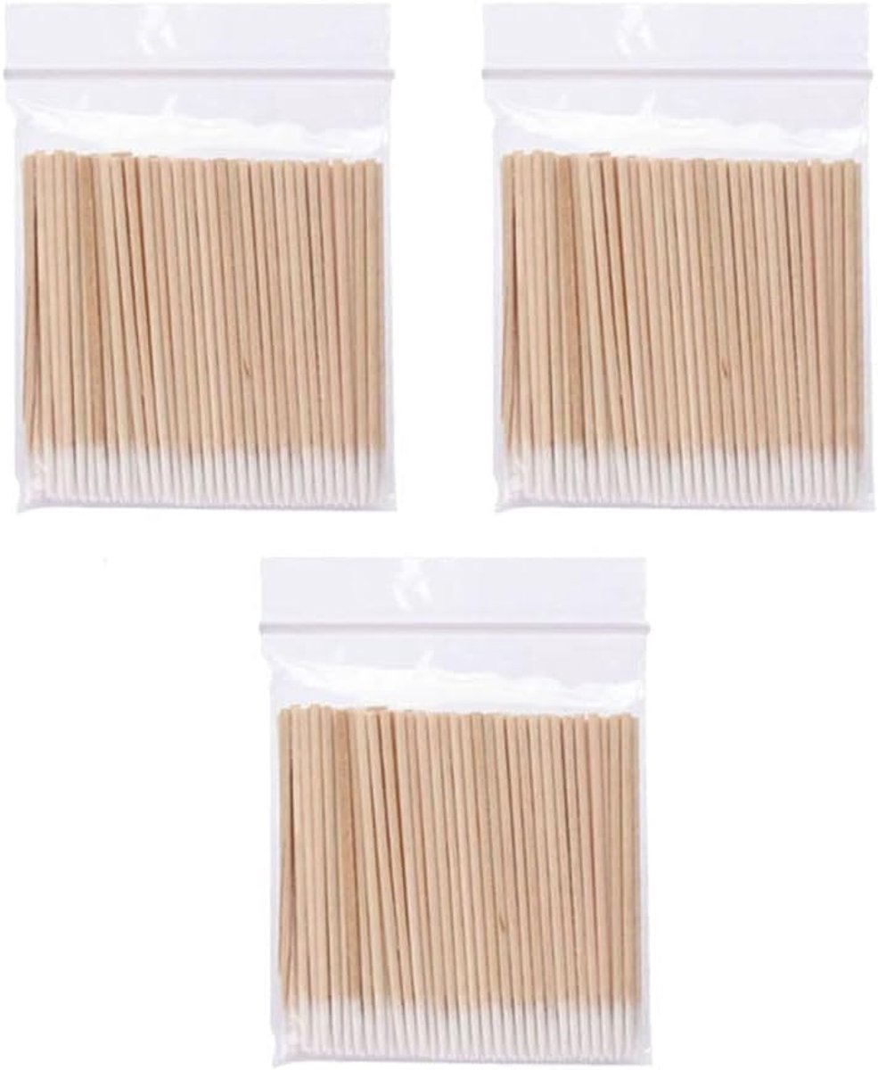 Wattenstaafjes, 300 stuks, precisiestokjes voor eyeliner en wenkbrauwen, geschikt voor tatoeages, beauty-make-up en nagelkunst