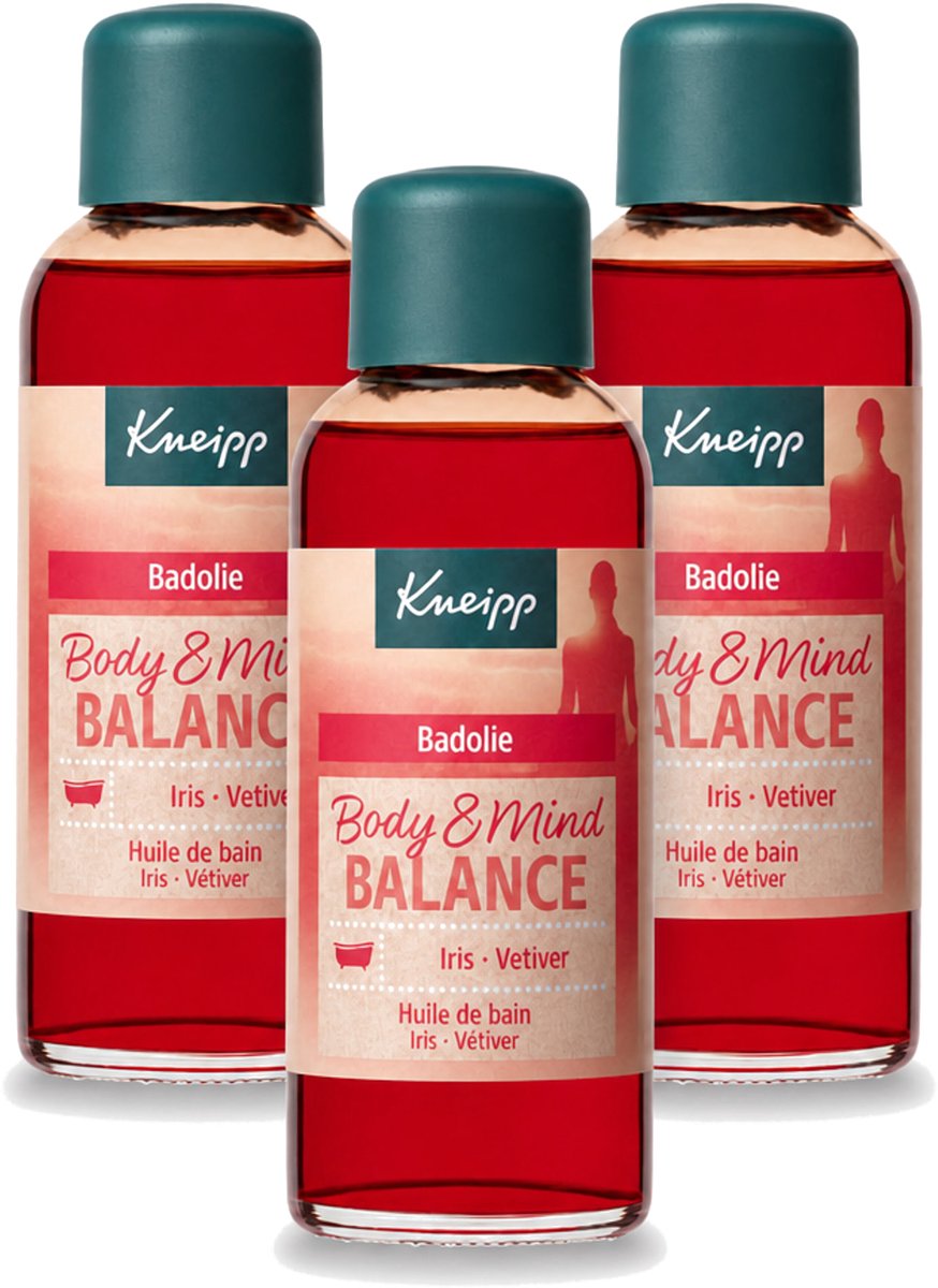 3 x Kneipp - Badolie - Body & Mind Balance - Iris & Vetiver - 100 ml - Voordeelverpakking - 3 stuks