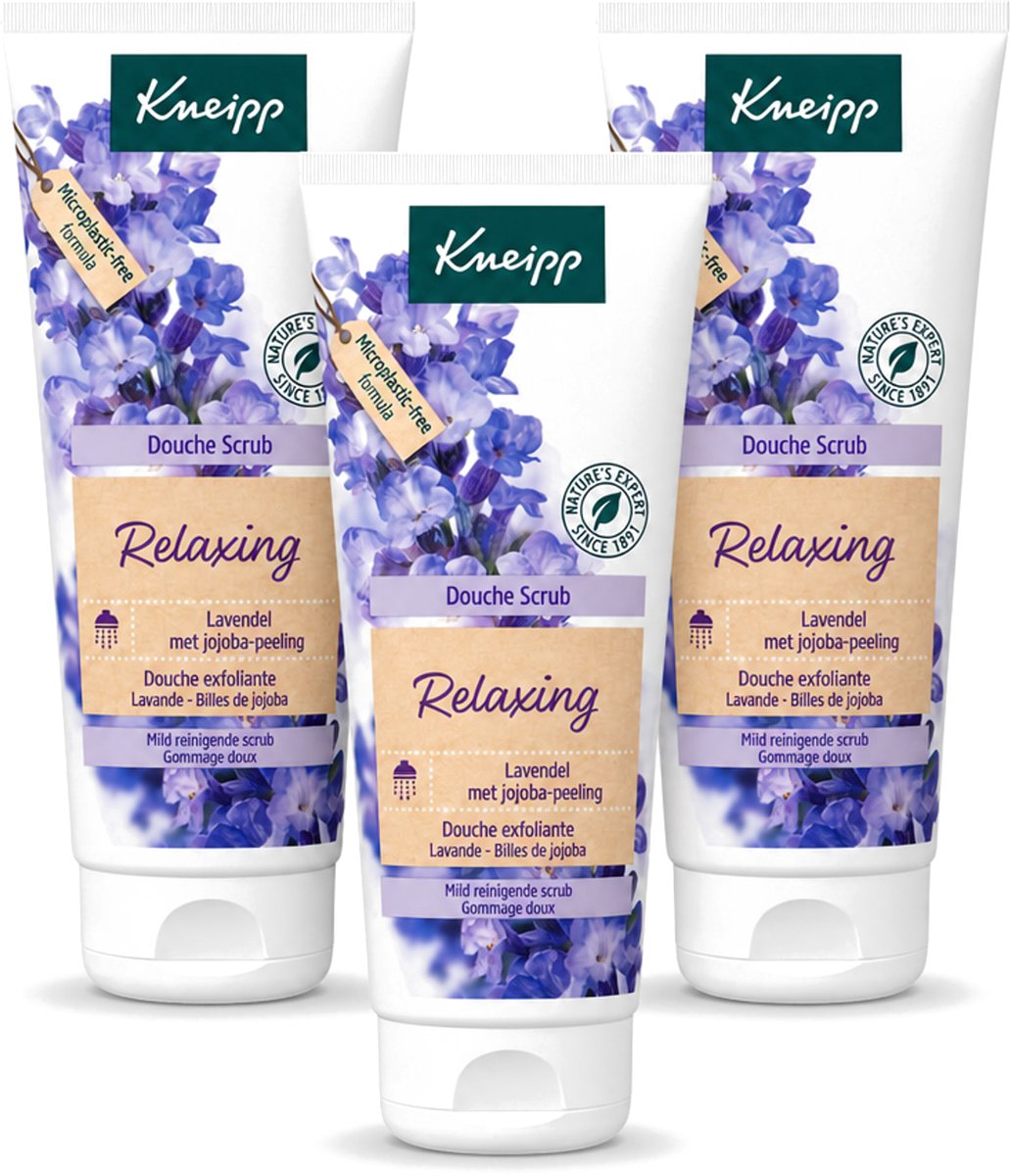 3 x Kneipp - Douche scrub - Relaxing - Lavendel - Bloemige geur - 200 ml - Voordeelverpakking - 3 stuks