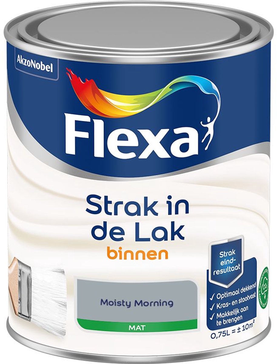 Flexa - Strak In De Lak Binnenlak Mat - Moisty Morning - 750 Ml - Kleur Van Het Jaar 2027