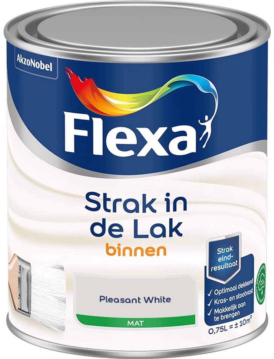 Flexa - Strak In De Lak Binnenlak Mat - Pleasant White - 750 Ml - Kleur Van Het Jaar 2027