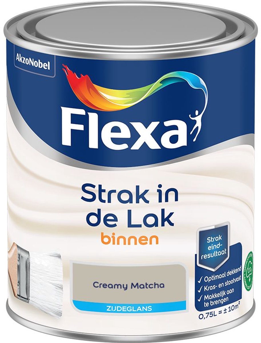 Flexa - Strak In De Lak Binnenlak Zijdeglans - Creamy Matcha - 750 Ml - Kleur Van Het Jaar 2027