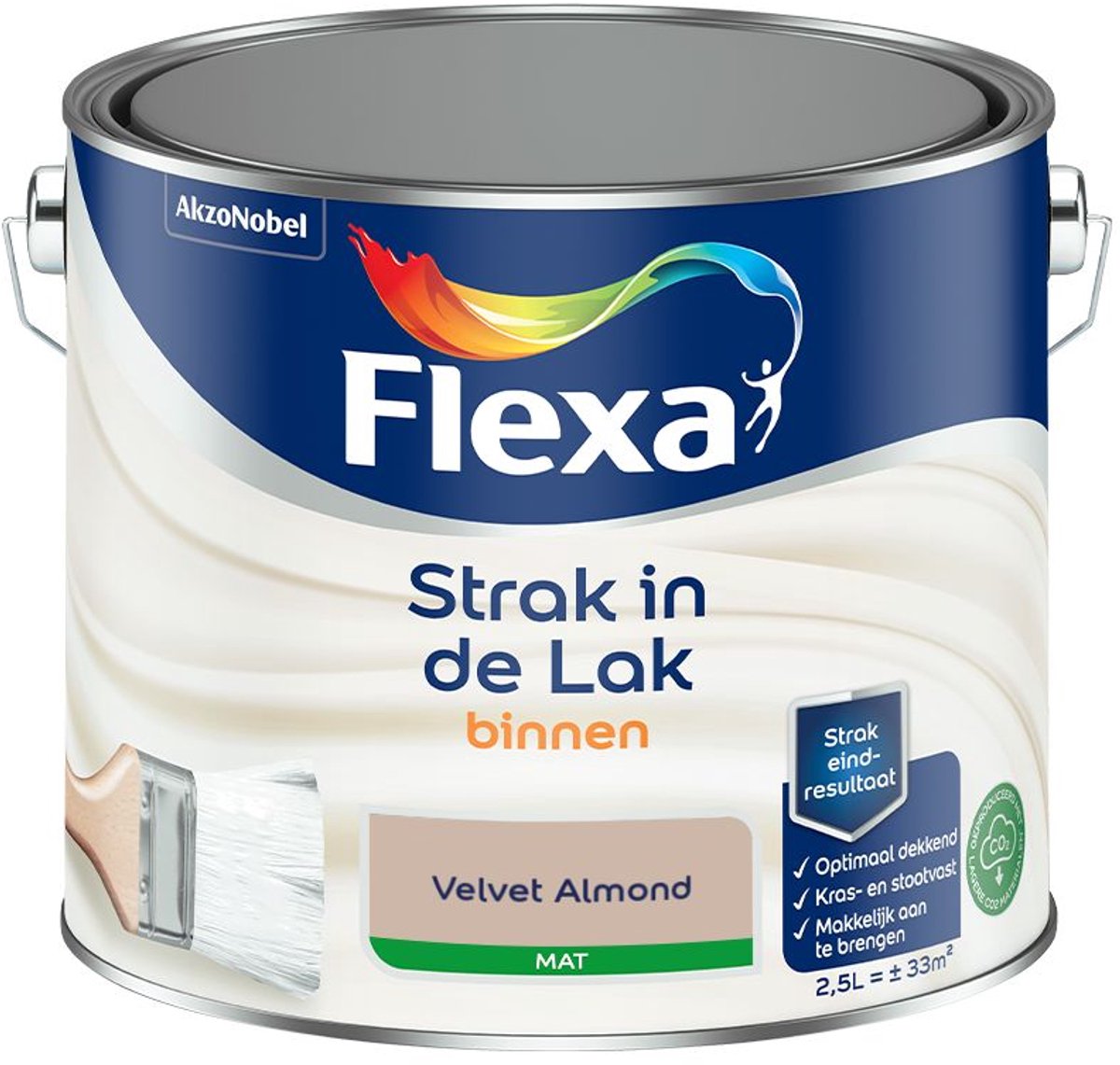 Flexa - Strak In De Lak Binnenlak Mat - Velvet Almond - 2,5 L - Kleur Van Het Jaar 2027