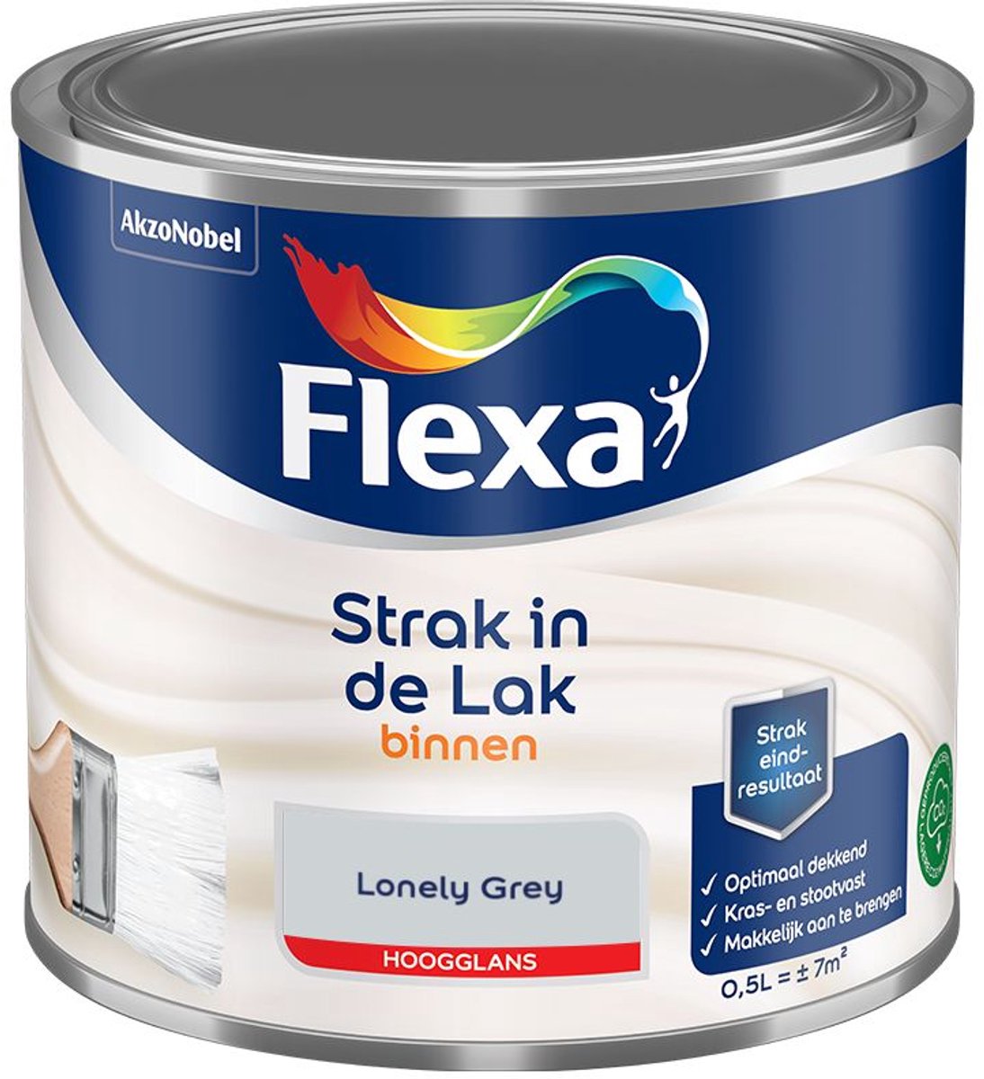Flexa - Strak In De Lak Binnenlak Hoogglans - Lonely Grey - 500 Ml - Kleur Van Het Jaar 2027