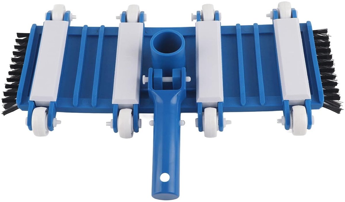Efficiënte zwembadbodem stofzuiger met flexibele zuigkop, 8 bodemborstels en 4 zijborstels voor 32/38mm slangen - Handmatige reinigingsset voor kristalhelder water