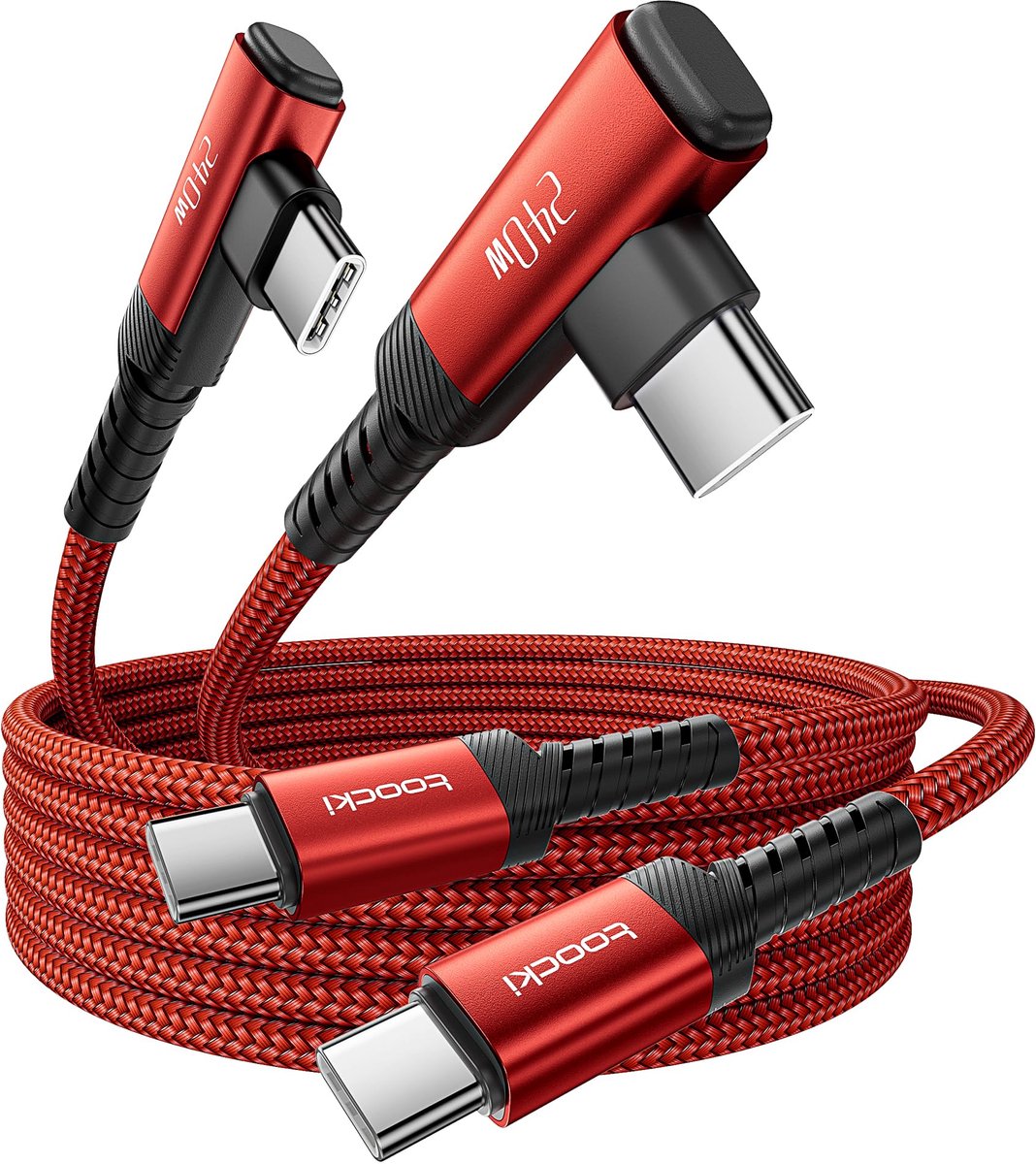 USB C Kabel 240W 2M - Hoek 90 Graden - Nylon - Ideaal voor snelle oplading - ShopVlot
