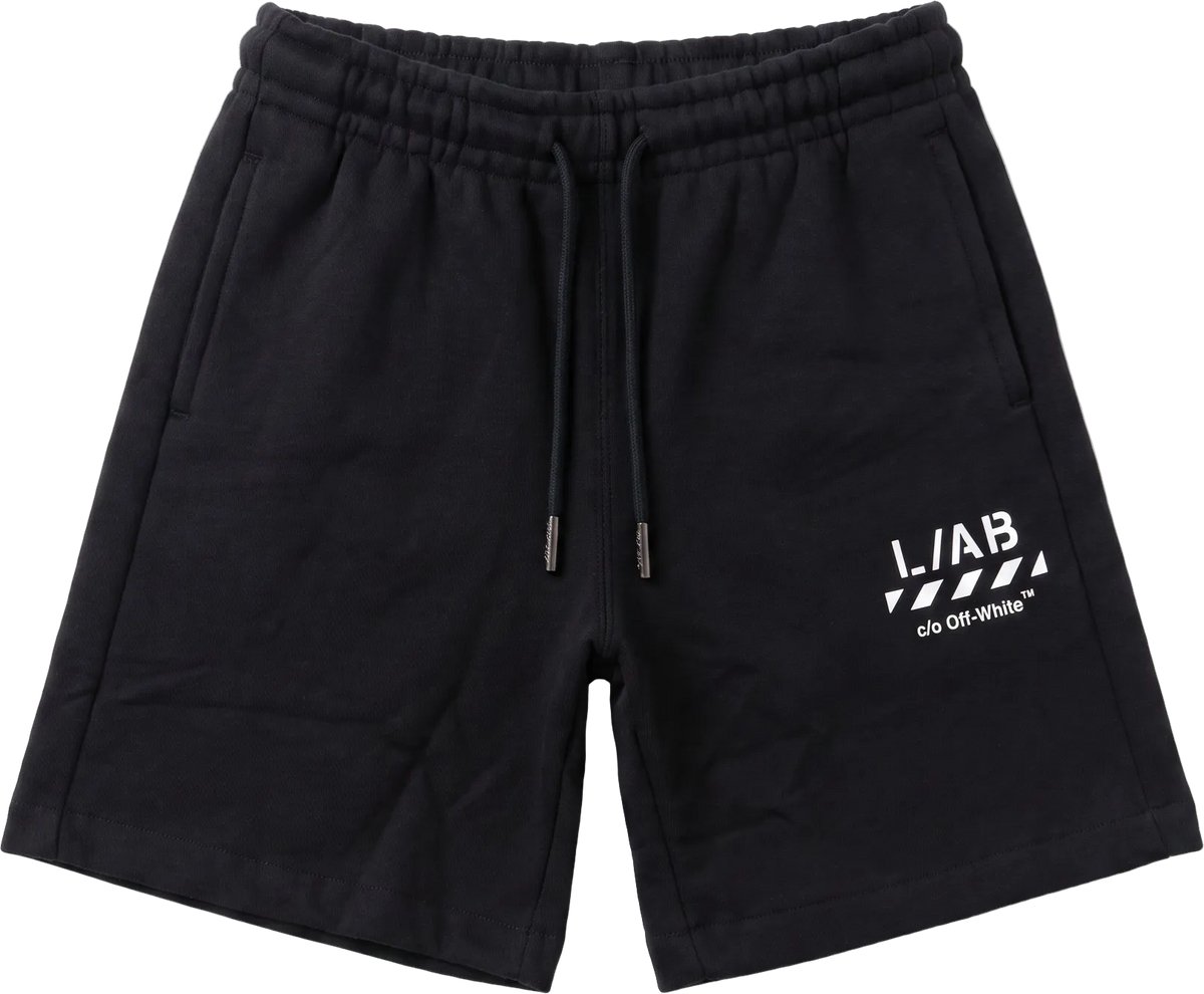 L/AB Off-White short jongens Logo Basic Black - maat 152