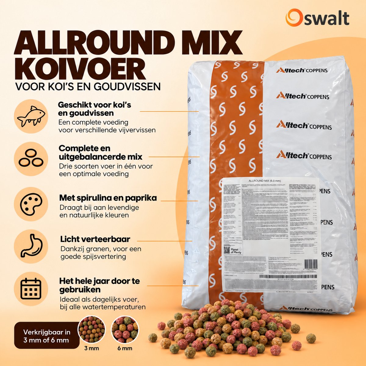 Allround Mix - Koivoer - 3mm - 15KG