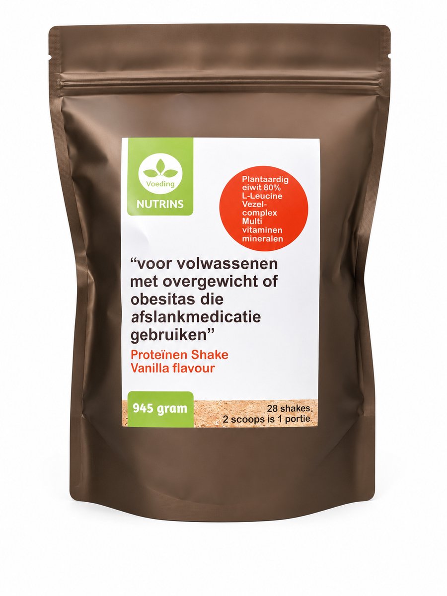Nutrins - eiwitshake met vezels en vitaminen - voor volwassenen met overgewicht of obesitas die afslankmedicatie gebruiken - 945 gram - 28 shakes