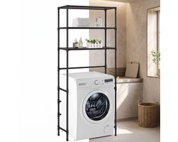 Wasmachine rek - Ombouw - Kast - Opbouwmeubel - Verhoger - Wasmachine meubel - Opbergkast - Ijzer - Zwart