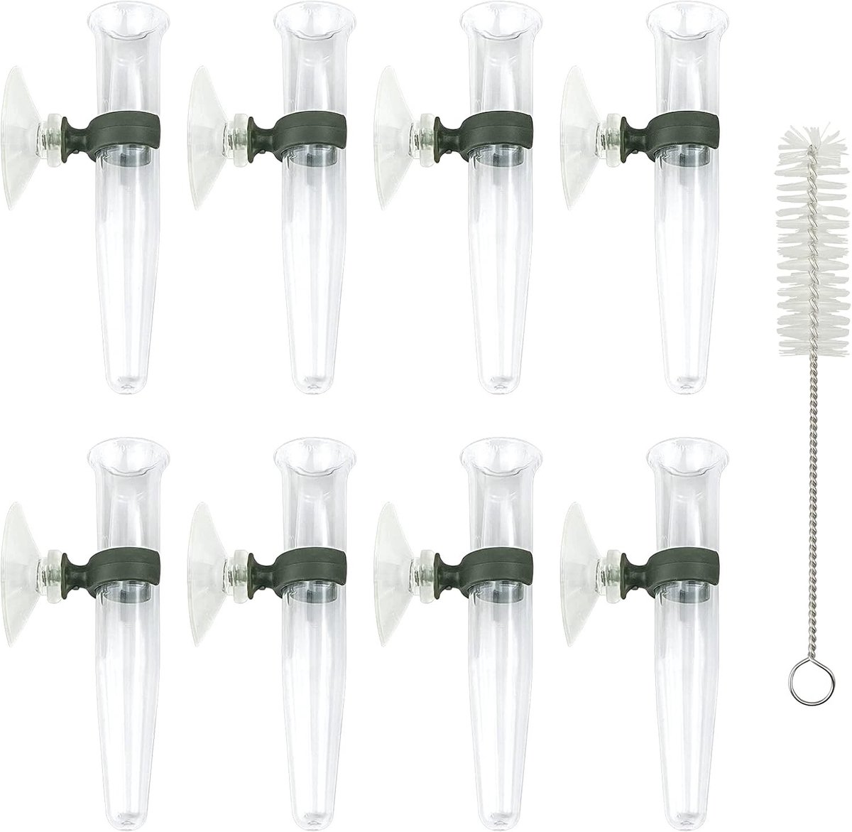 8 Stuks Heldere Plastic Bloemen Tubes met Zuignap voor Bloemisten - Accessoires voor Bloemschikken, Wateropslag en Verse Bloemenbehoud