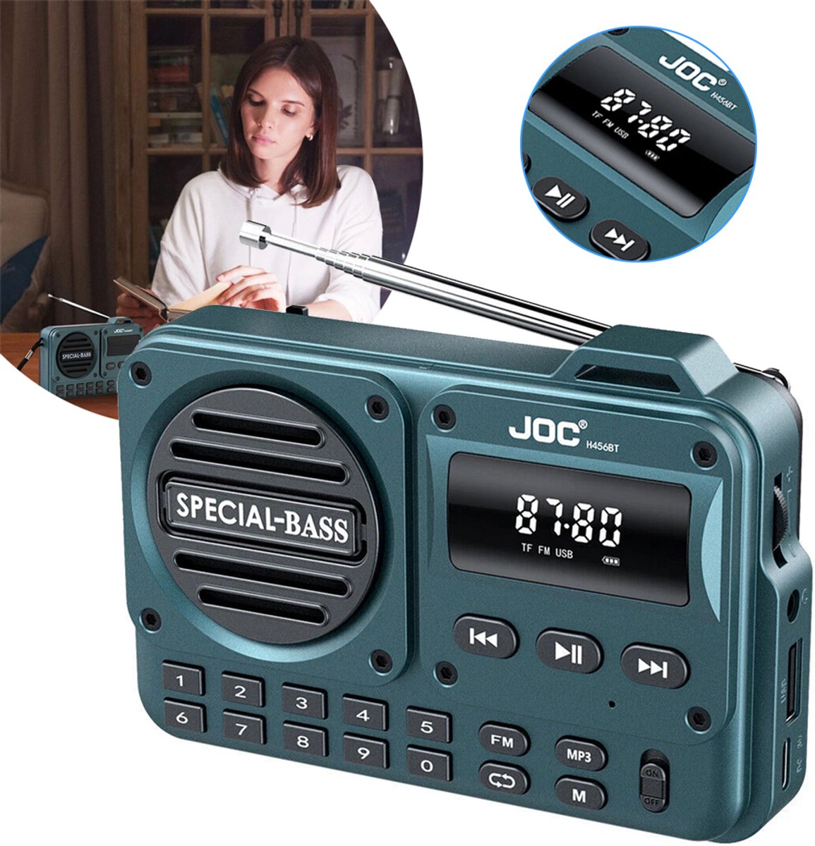 Zak-FM-Radio - Draagbare Radio - Digitale Radio - Retro Bluetooth-Luidspreker - USB-Oplaadbare Radio