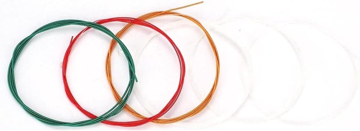 Kleurige Nylon Snaren voor Akoestische Gitaar - 6 Stuks, Standaard Spanning, Duurzaam en Flexibel