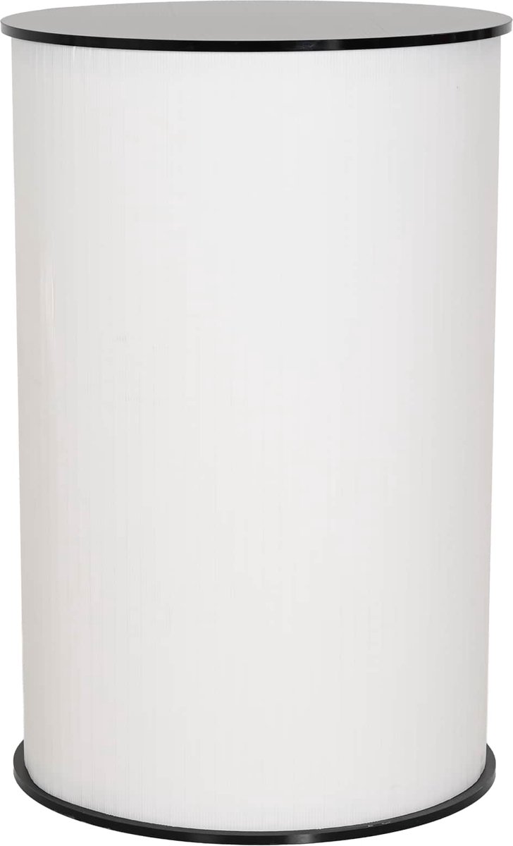 vidaXL Beursbalie - Zwart - en - Wit - Ø - 60 - x - 93 - cm - Bewerkt - hout - en - PP