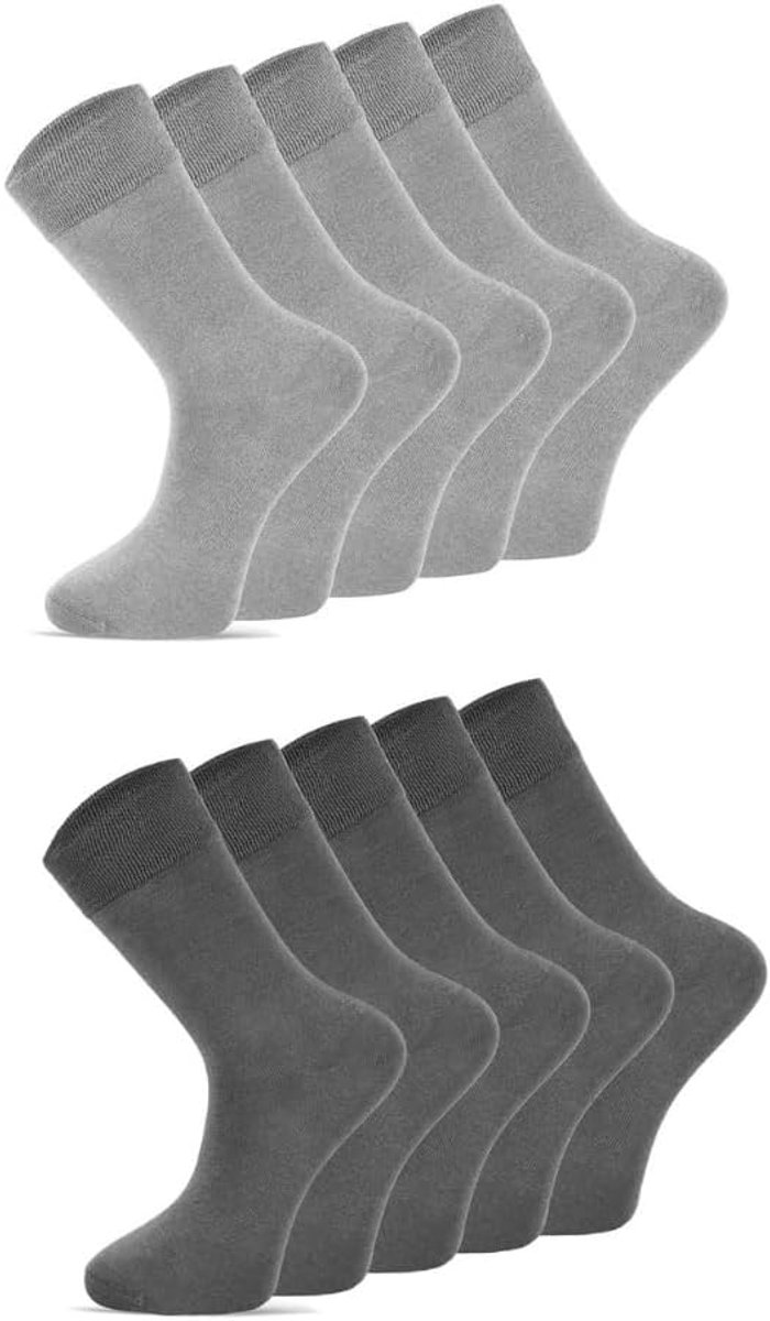 Sokken voor dames en heren, 10 paar premium bamboesokken, zacht, ademend en comfortabel, zonder naad, warme wintersokken, zwart, wit, grijs, marineblauw, 35-38, 39-42, 43-46, 47-49