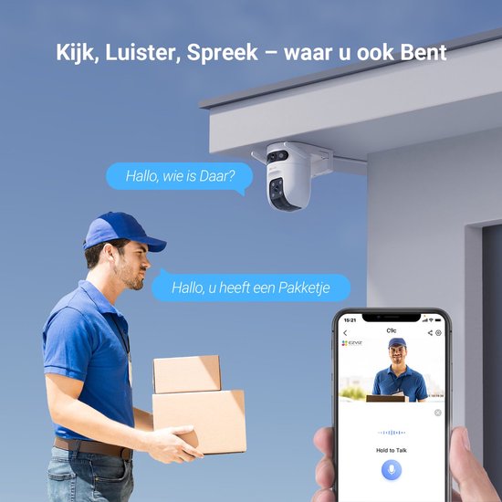 EZVIZ EP8 Ultra + H1C + H9C Dual 2K - Slimme Beveiligingscamera Set - Videodeurbel, Binnen- & Buitencamera - WiFi - Nachtzicht & Bewegingsdetectie van EZVIZ — afbeelding 4