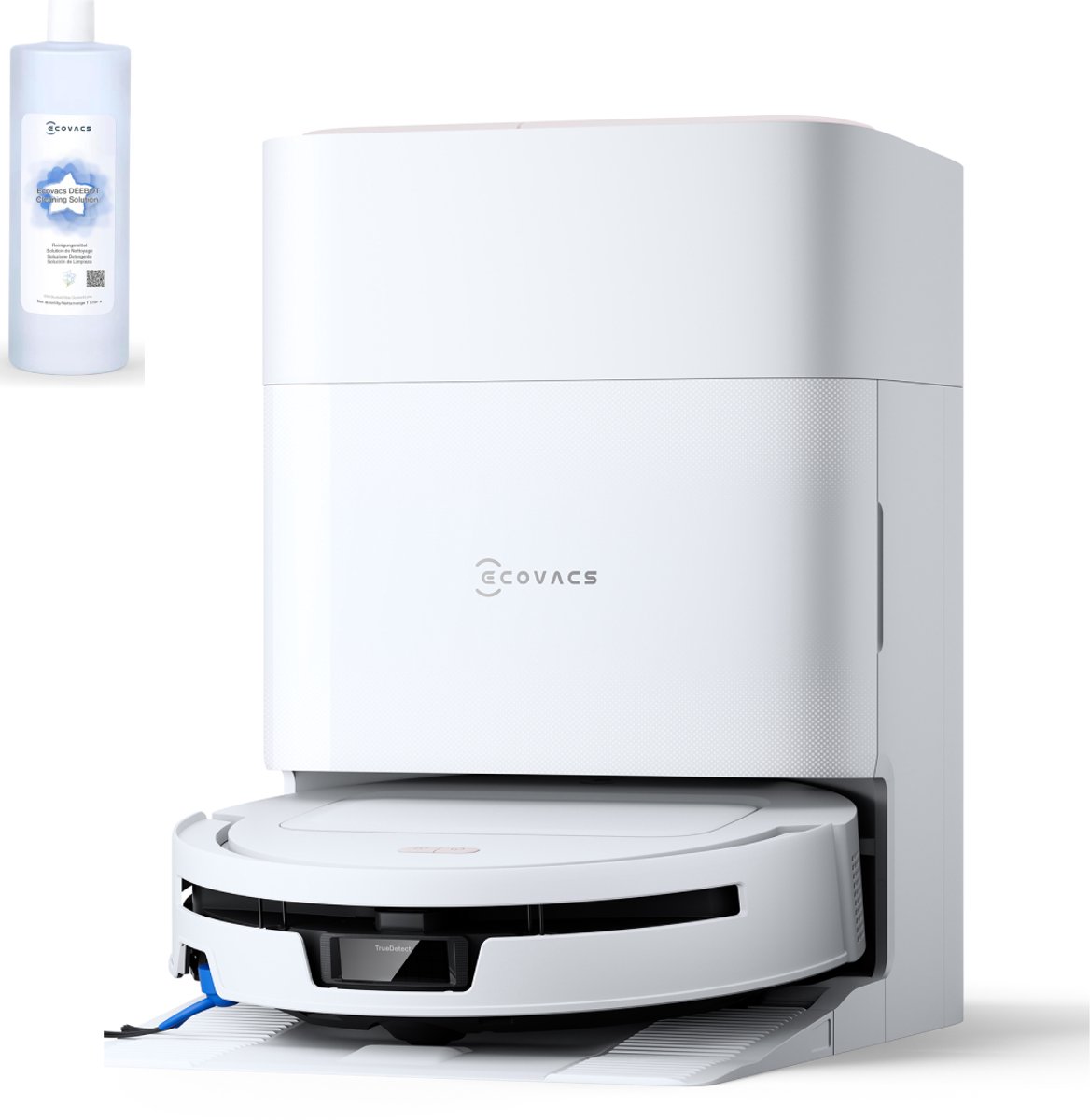 Ecovacs Deebot T90 Max Pro Omni – Robotstofzuiger Met Dweilfunctie – 40.000 Pa – 9,5 cm Ultradun – ZeroTangle 4.0 Anti-klit – Omni-Station – Wit – 1000ml Schoonmaakmiddel