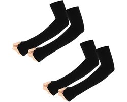 2 Paar Arm Sleeves voor Gaming en Sport - UV Bescherming, UPF 50+, Zomer Cuffs voor Volleybal, Basketbal en Voetbal in Zwart