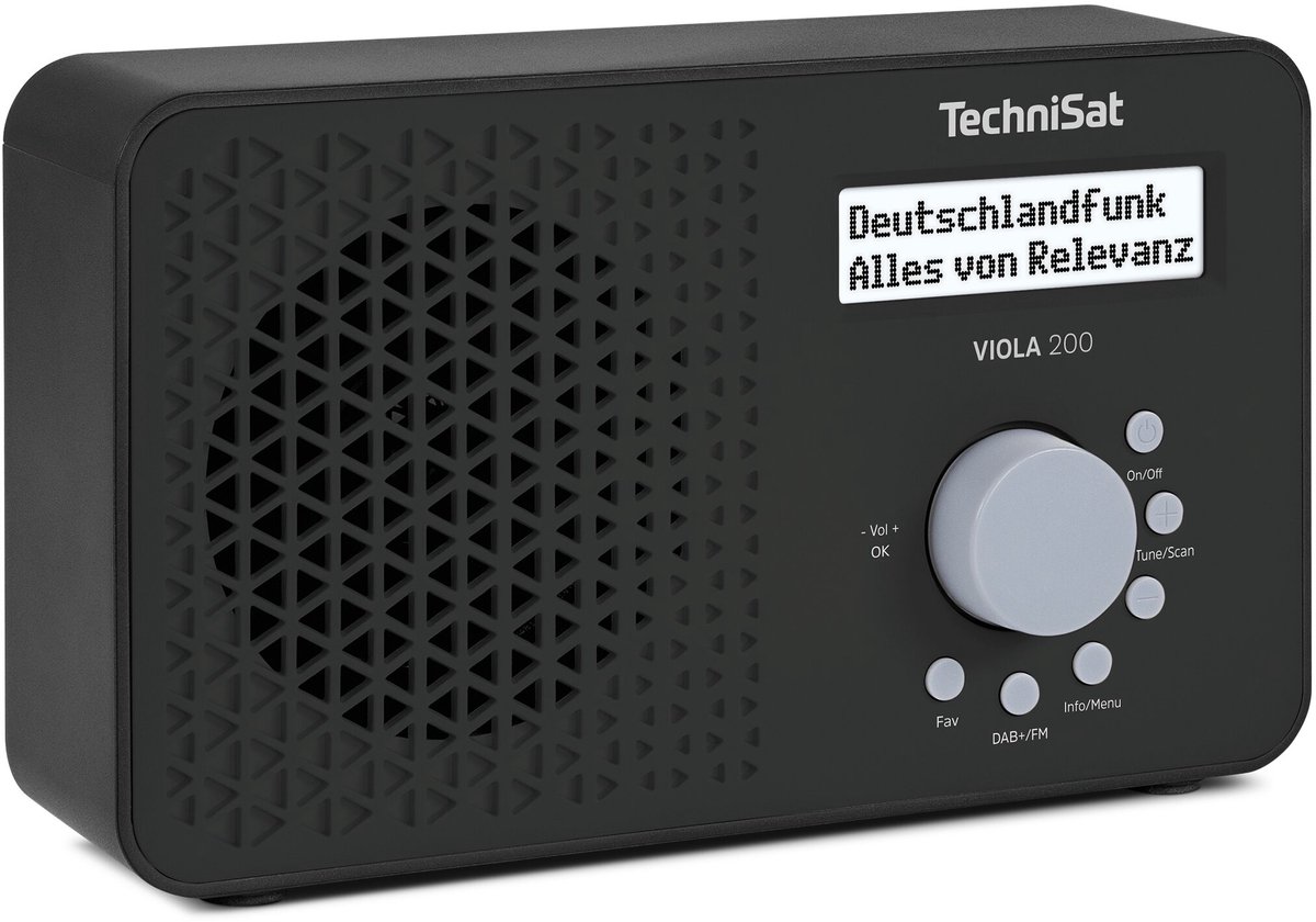 TechniSat VIOLA 200 - draagbare DAB+/FM-radio (met LCD-display, telescopische antenne, favorietenopslag, hoofdtelefoonaansluiting, net- en batterijvoeding, monoluidspreker, RDS, PLL)
