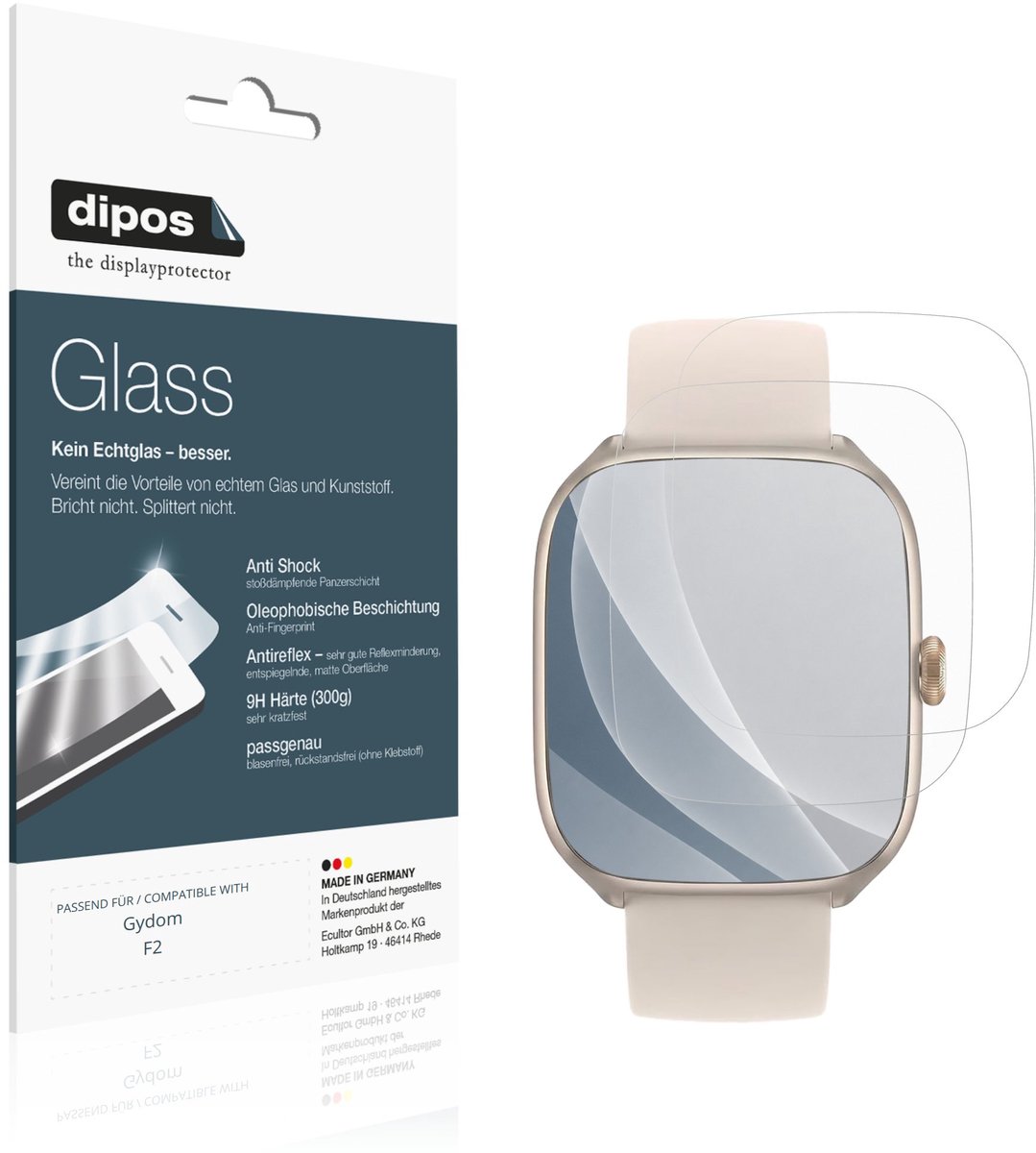 dipos – 2x Matte Pantserfolie geschikt voor Gydom F2 | 9H Screenprotector