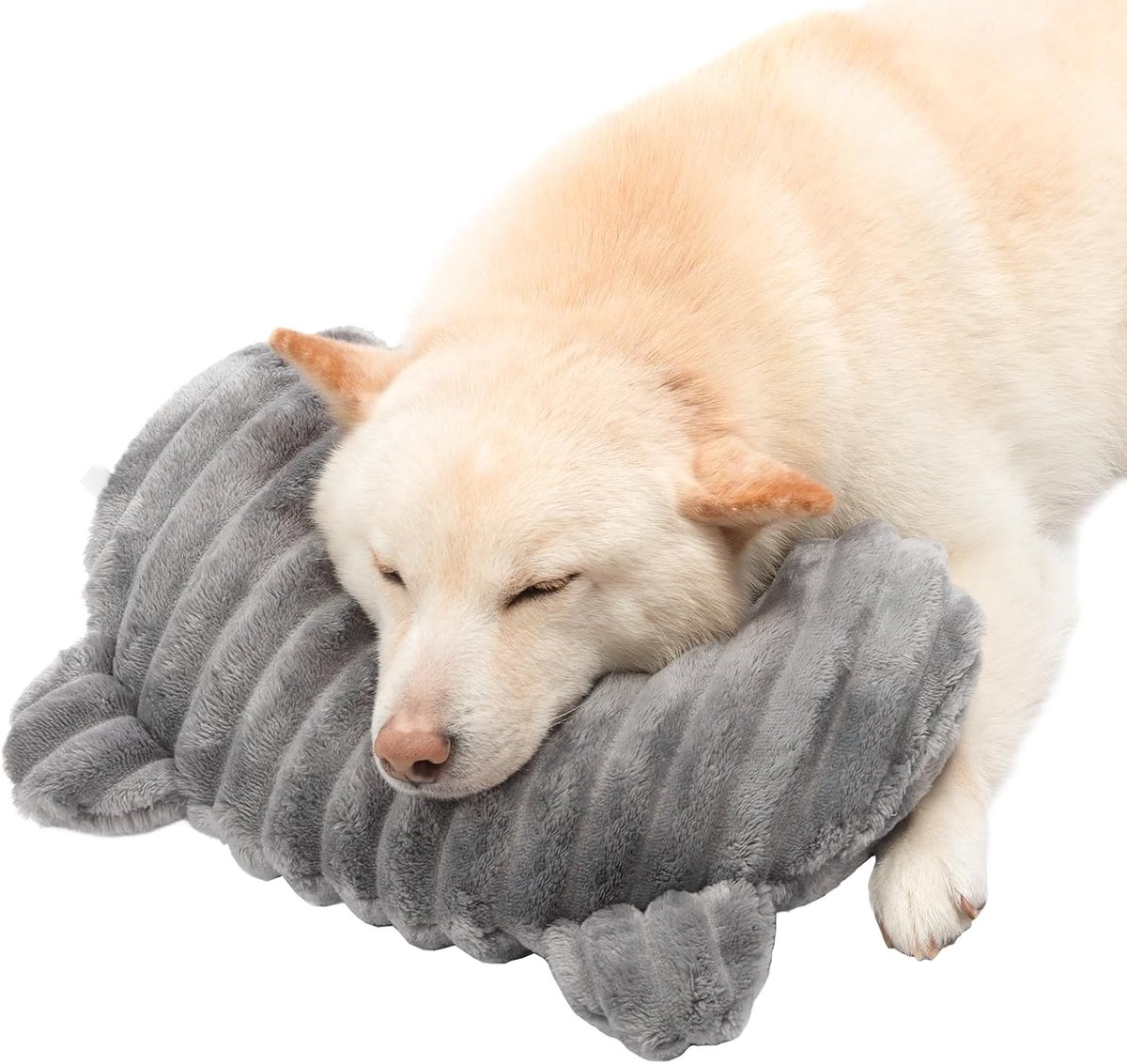 Honden Nekkussen – Zacht U-vormig Huisdierkussen – Ondersteuning voor Hoofd en Nek – Voor Honden en Katten – Hondenmand, Bench en Rustplek – Grijs – L – 1 Stuk