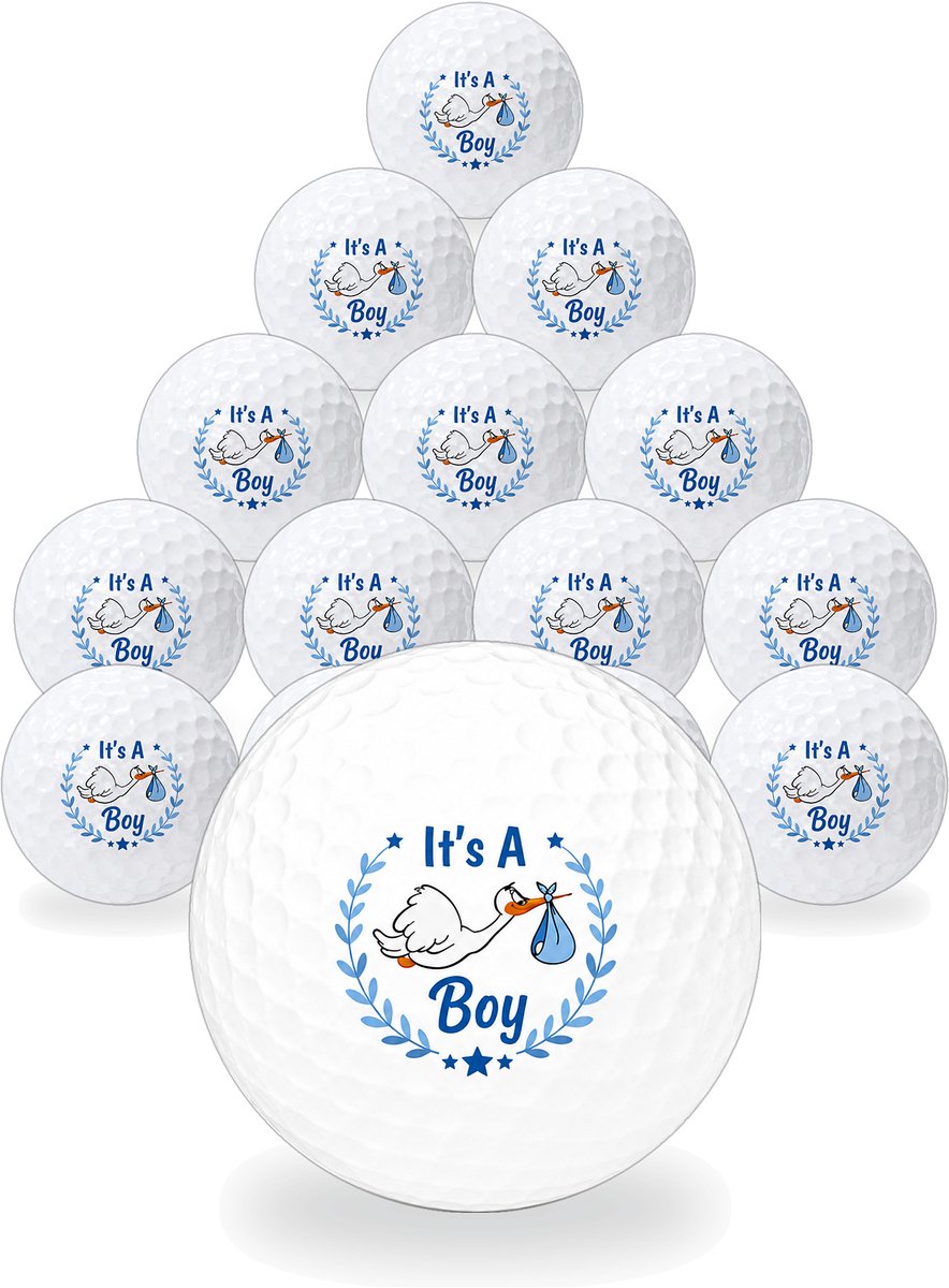 Golfballen It's a Boy - Geboorte Golf Cadeau - 15 stuks - Wilson - Bedrukte Golfballen