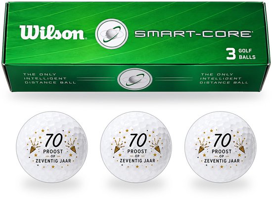 Golfballen 70 Jaar - Verjaardag Golf Cadeau - 3 stuks - Wilson - Golfbal met Opdruk van Wilson — afbeelding 5