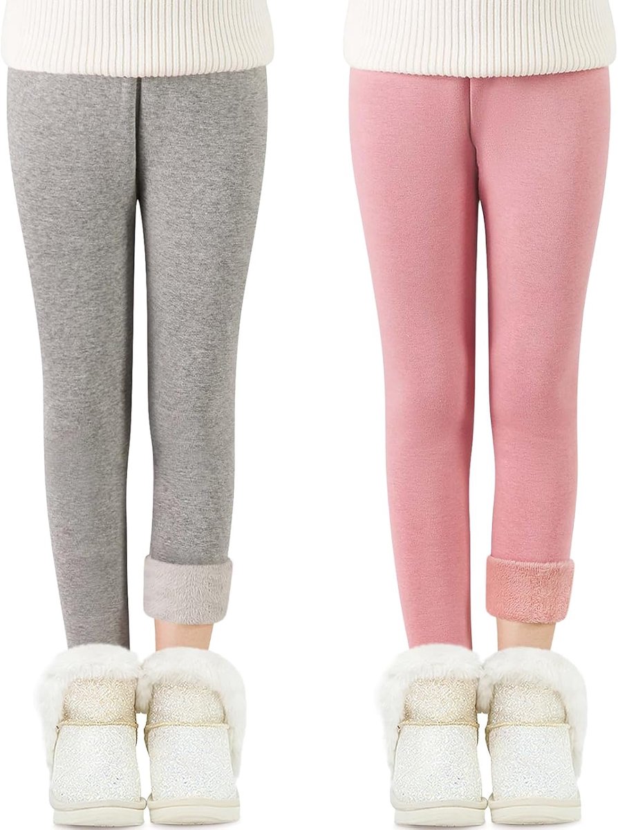 Meisjes Legging Gevoerde Katoenen Broek 2-Pack