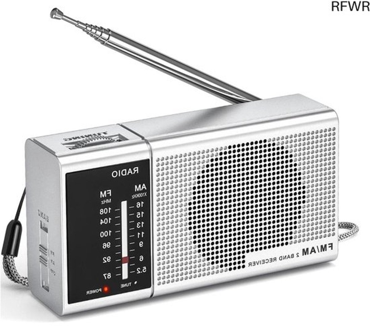 RFWR® Draagbare Compacte FM/AM-radio voor Wandelen en Joggen - Mini Transistorradio met Hoofdtelefoonaansluiting
