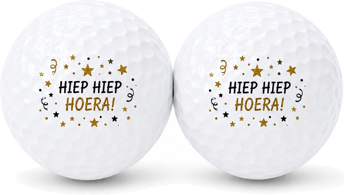 Wilson Golfballen Hiep Hiep Hoera - Verjaardag Golf Cadeau - 2 stuks