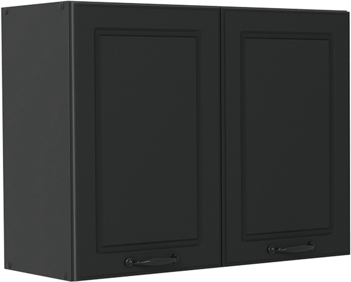 Vicco Glazen keukenkast R-Line, Antraciet landelijk/Antraciet, 80 cm