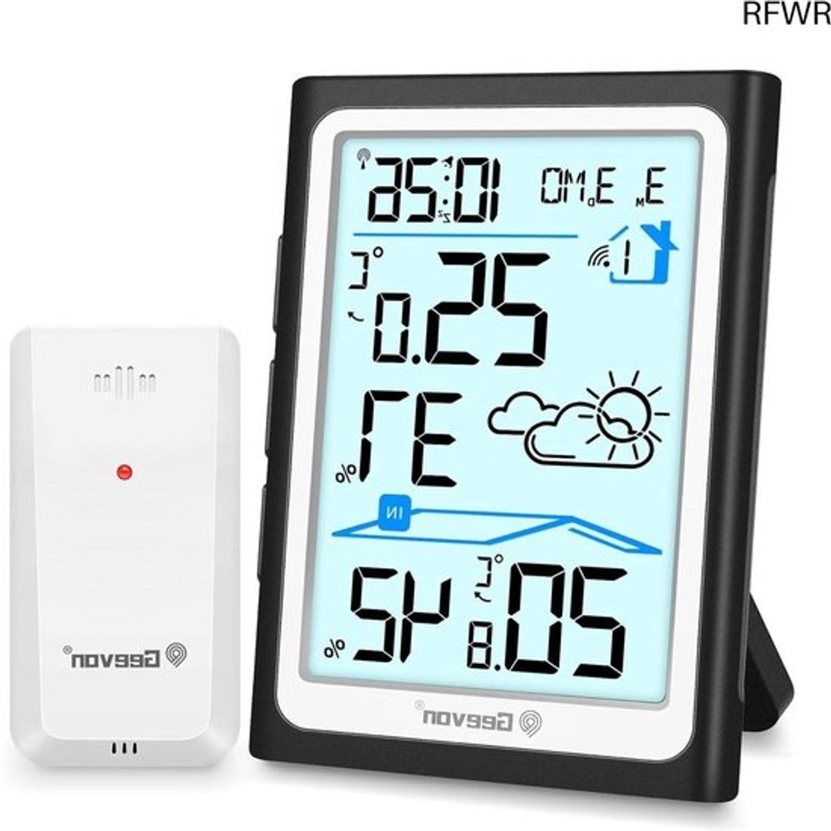 RFWR® Draadloos weerstation met buitensensor en digitale weersvoorspelling