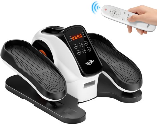 PULSE360 Mini elektrische crosstrainer - 3 modi - 15 snelheden - LED display - Afstandsbediening - Senioren fitness - Zwart