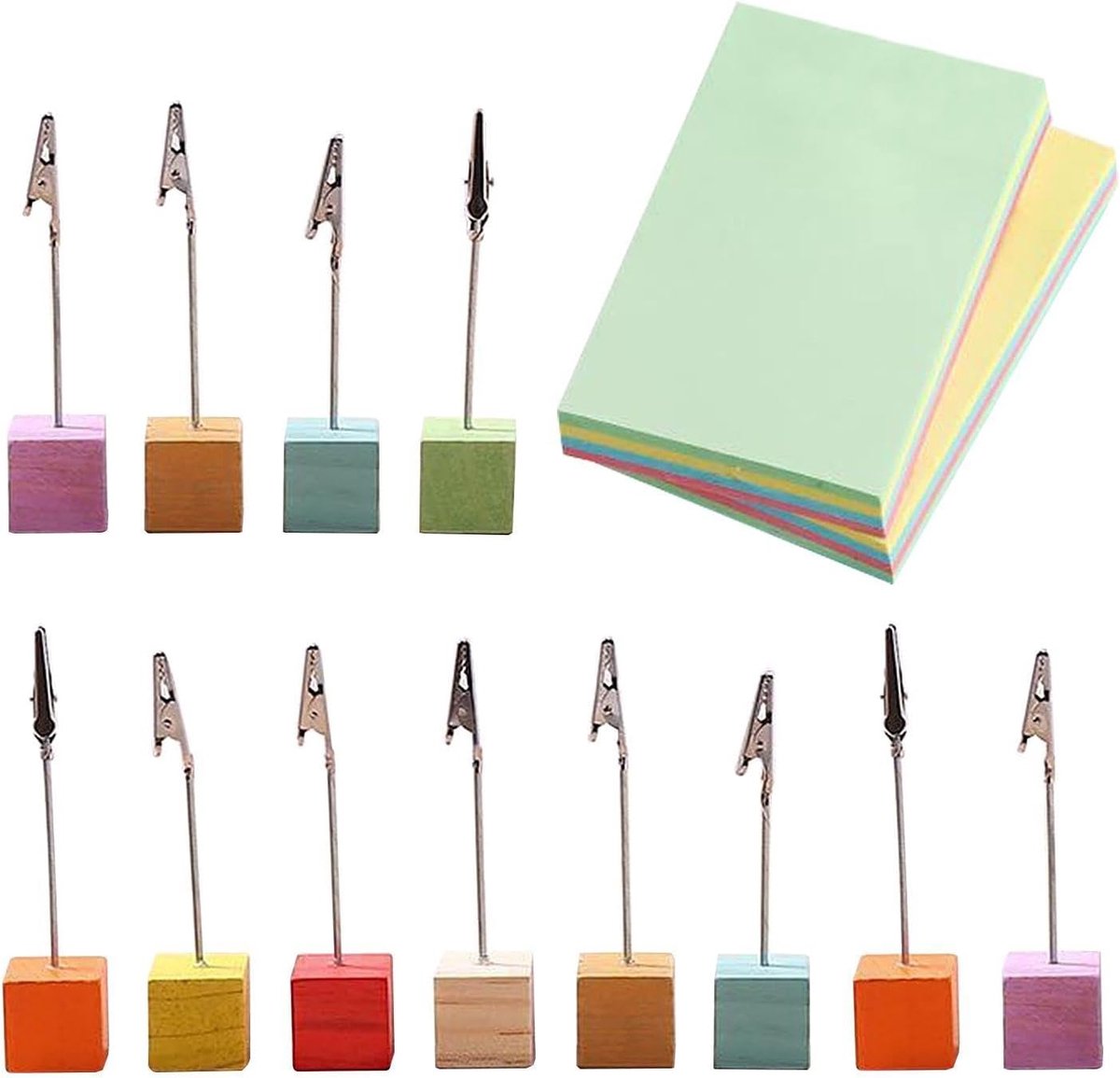 20 Houten Basiskaarthouders, 200 Notities, Blokjes, Houten Toegangskaarthouders, Nieuwsrekken, Decoratieve Noothouders, Stoelborden
