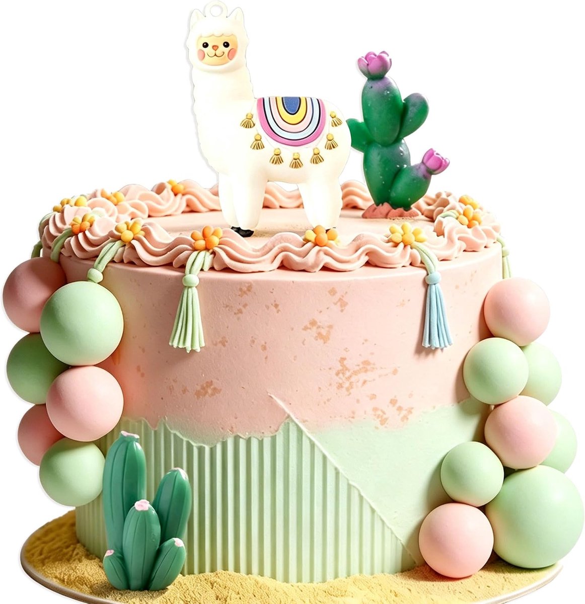 lama kaktus kuchenversiering alpaka cactus verjaardagsfeest decoraties | lama alpaka cactus versiering mexicaans feest verjaardag babyfeest cinco de mayo partyspullen