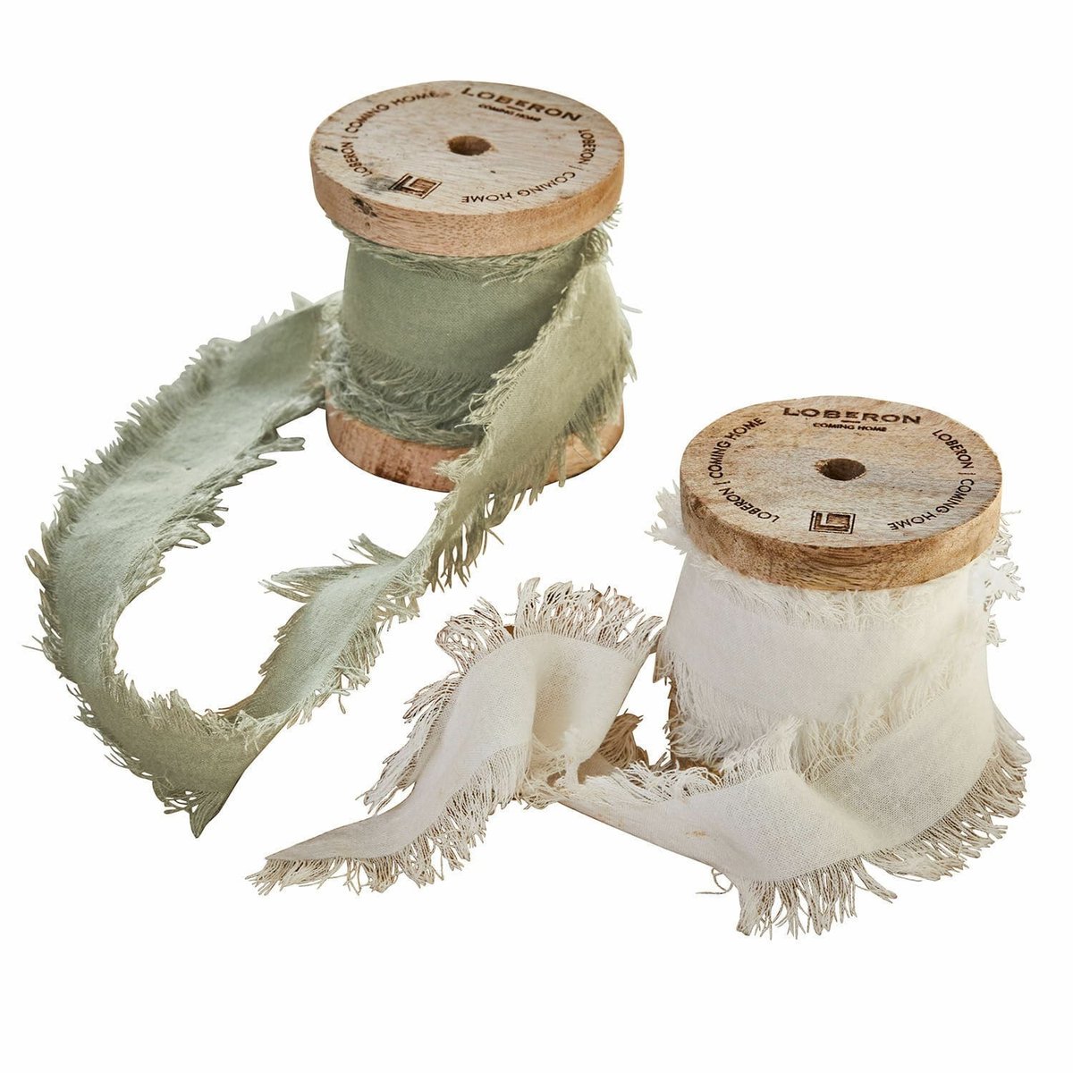 LOBERON Lint set van 2 Valethor wit/lichtgroen